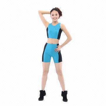 Dancewear/Gym Suit for Practice, Bra Top and Boy-cut Shorts, OEM/ODM Orders are Accepted