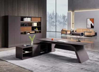 Wood veneer office desk