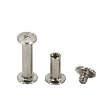 Factory-Price Steel Nickeled Flat Head Chicago Screw Rivets and Binding Screws