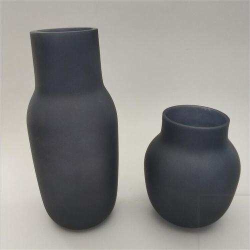 ваза для цветов из матового черного стекла оптом
