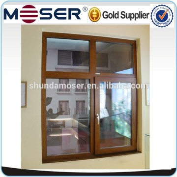 High quality UPVC wood finishing fixed and tilt and turn window