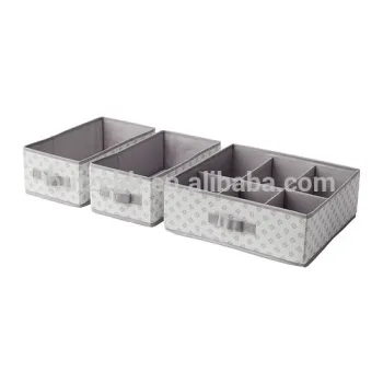 grey white flowers Box, set of 3