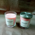 Relax Glass Pink Soy Candles Naturel houten deksel