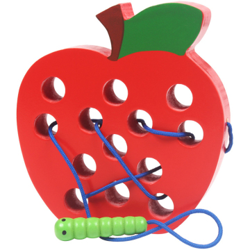 Montessori-inspired Wooden Fruit Threading Toy and Lace Bead Set for Kids