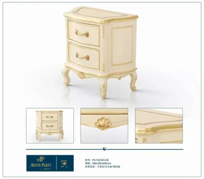 Gold Plated European Louis Style Bedroom Gold Gorgeous Night Stand With Drawers