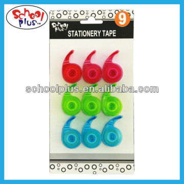 9pc blister card packed mini bopp stationery tape with dispenser