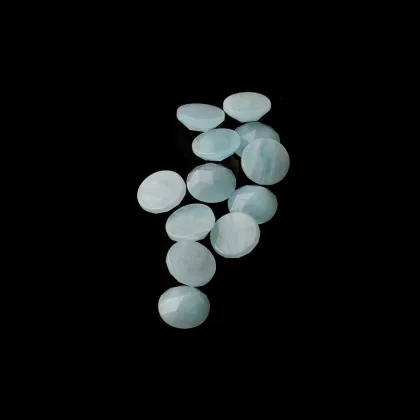 Natural Aquamarine Gemstone Round Cabochon Loose Gemstone