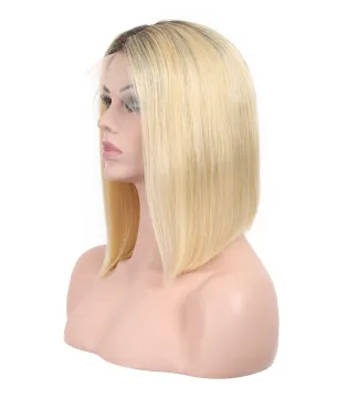 Wholesale 1b/613 Virgin Hair Short Bob Wig, Good Quality Peruvian Remy Hair 13*4 Lace Front Bob Wigs 9A 10A Blonde