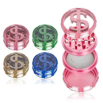 High-Quality Dollar Pattern Zinc Alloy Herb Grinder: Multi-Style Portable Tobacco Grinder