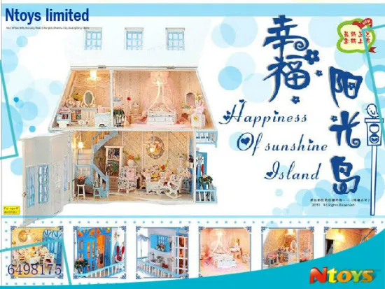 6498175 NOBLE MINI HOUSE DIY WOODEN CRAFT DECORATION W/LIGHT W/O 2*AA BATTERIES