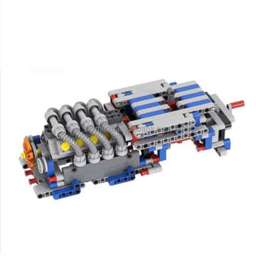 Stemedu Technical Super V8 Engine with Reverse Gearbox Educational MOC Building Blocks