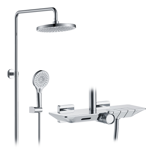 Bathroom Thermostatic Rain Shower Faucets with Hand Bar