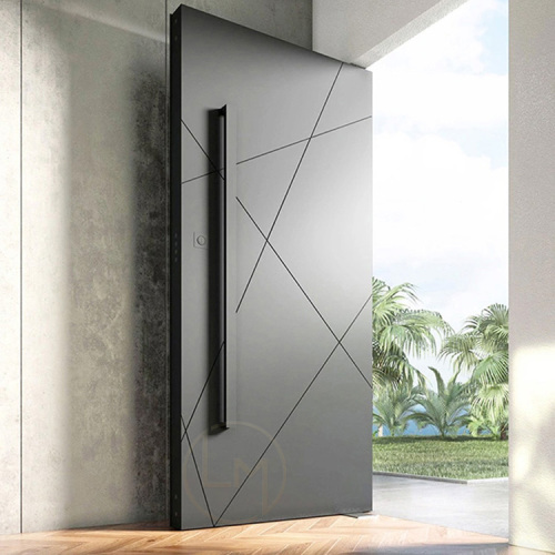 Black Mirror Design Stainless Steel Pivot Door Entry