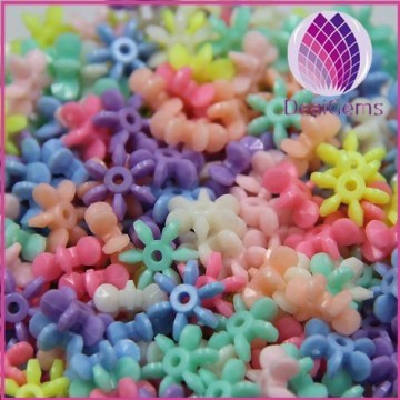 Bulk acrylic 13mm snowflake shape spacer beads for diy jewerly