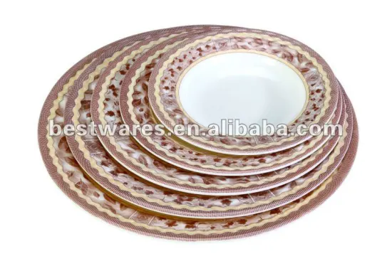Melamine round shallow plate sets