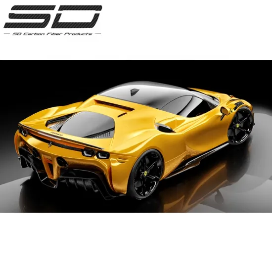 OEM Style Dry Carbon High Polished Front Wrap Angle Side Skirts Vent Rear Lip Fender Body Kit for Ferrari SF90