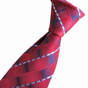 Silk Necktie with Square Design, Handmade, Small Orders are Accepted, Available in Red
