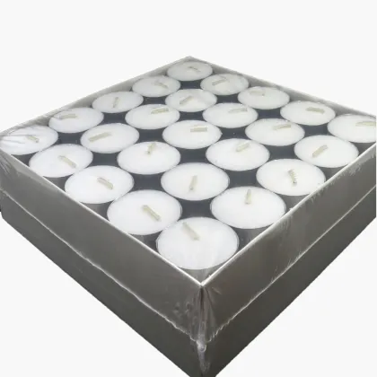 White Unscented long burning time tealight candles 8h
