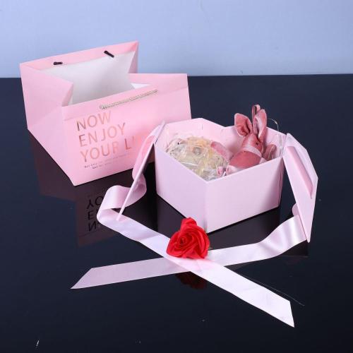 Custom Small Ribbon Paper Gift Box Heart Shaped