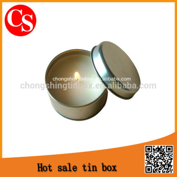 round plain candle tin box