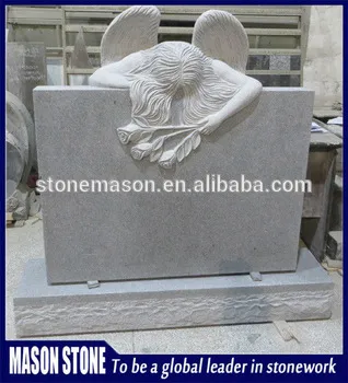 China gray granite weeping angel monument