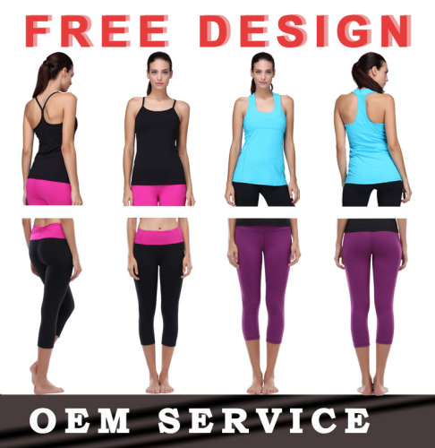 Wholesale Fitness Sexy Breathable Seamless Tank Tops and Yoga Pants Leggings Sport Clothing Sets