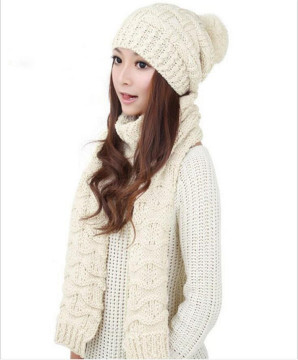 Knitting hat and scarf for women