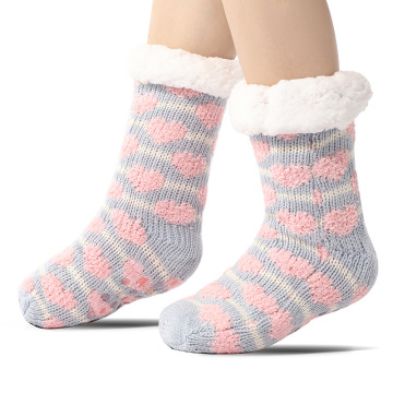 Hot Sale winter gezellige warme, pluizige slipper sokken - anti -slip kerstfuzzy sokken