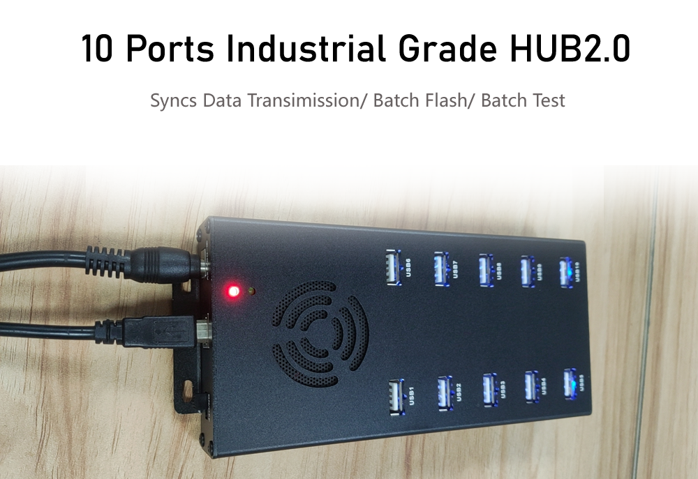 10 puertos USB 2.0 Hub de cargador de alta potencia