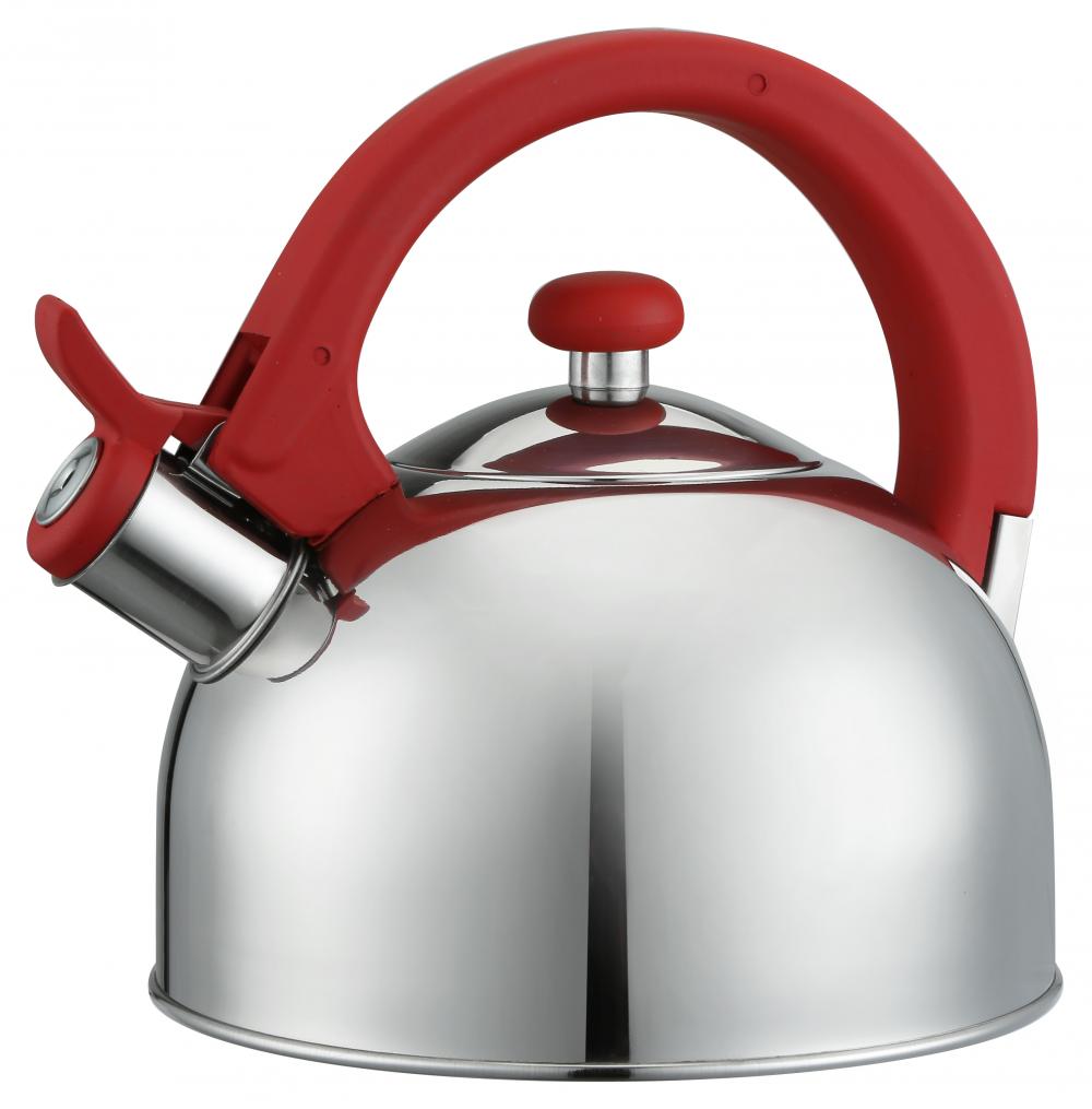 Using The Red Plastic Handle Silver Tea Pot