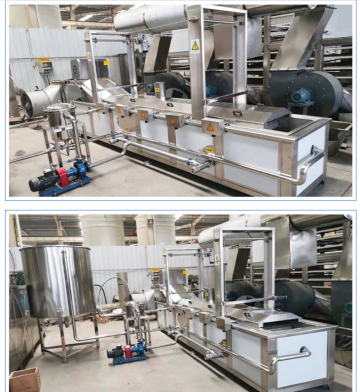 100-1000KG Gas Heating Continuous Frying Machine