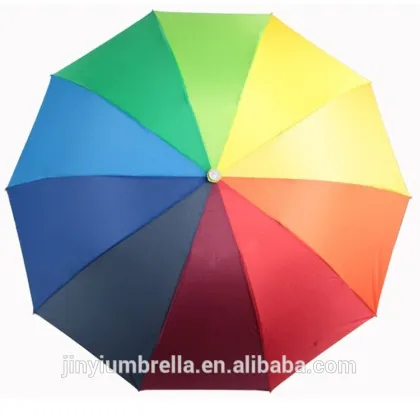 Brand new wind proof mordern long straight rainbow umbrella