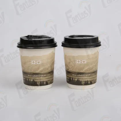 custom disposable double wall paper cup