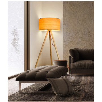 LEDER Tall Wooden Floor Lamp