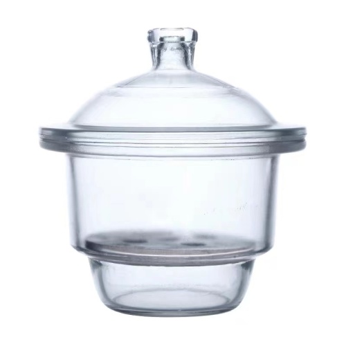 Clear Glass Desiccator with Porcelain Plate 210mm
