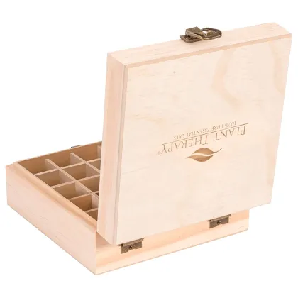 Pine Wood Compartment Box with Dividers for Plant Therapy Essential Oil Storage