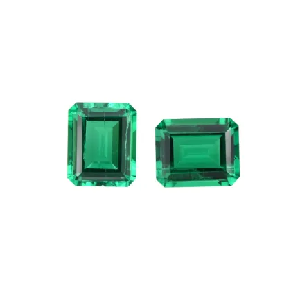 Loose Lab-Created Emerald Cut Green Emerald Stone Bead Jewelry from Colombia