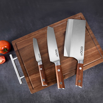 High End VG-10 Wooden Chef Knife Set with Chopping Board and Knife Block