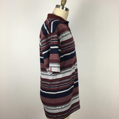 Striped Shirt Casual Men's plus size polo shirt