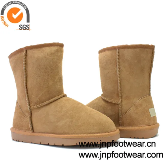 Ankle style genuine Australian sheepskin boot women EVA sole