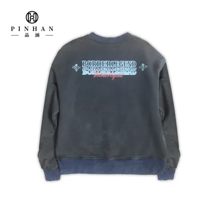 Plus Size Men's Custom Oversized Crewneck Sweatshirt - 100% Cotton Heavyweight DGT Print Pullover Hoodie