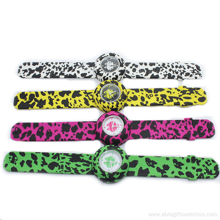 Full colorful printed products silicone slap wristwatches(luopeng)