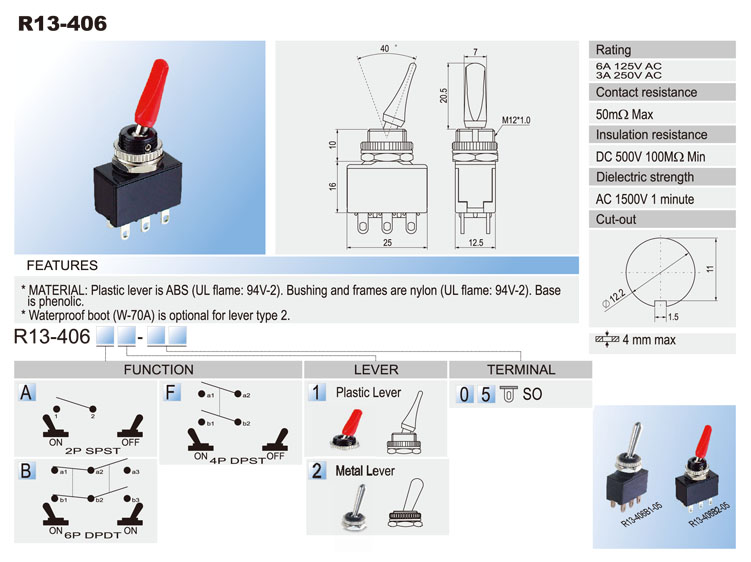 Waterproof Toggle Switches