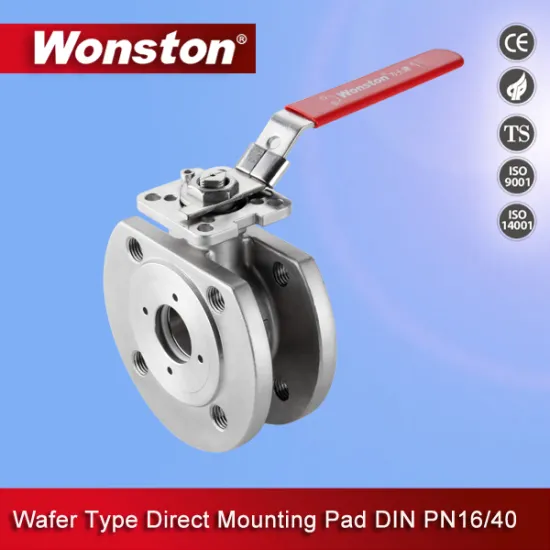 Stainless Steel 1PC Wafer Flanged Ball Valve with Pn16/40