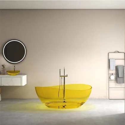 Modern Vichy Design Transparent Resin Bathtub