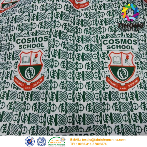 Printed school uniform fabric