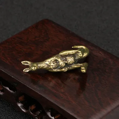 Pure Brass Small Retro Kangaroo Figure Decoration