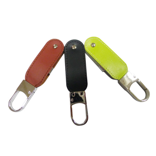 Brown Leather Swivel Flash Memory USB Stick