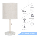 White Marble Base Table Lamp With Linen Shade