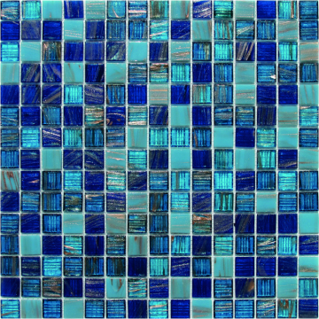 Exterior Decorative Mosaic Glass Dark Blue Tiles